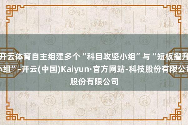 开云体育自主组建多个“科目攻坚小组”与“短板擢升小组”-开云(中国)Kaiyun·官方网站-科技股份有限公司